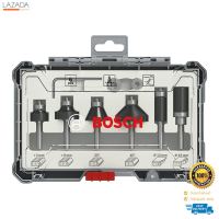 ชุดดอกเร้าเตอร์ BOSCH รุ่น Router Bit 1/4 6 p ขนาด 6 มม. (แพ็ค 6 ชิ้น) สีเทา - เงิน   $$$$$$$$$$  "โปรโมชั่น"  $$$$$$$$$$