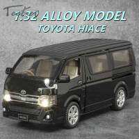 Teeker MPV โมเดลรถโลหะผสม Diecast จำลองดึงกลับรถธุรกิจที่มีของเล่นมีเสียงเบาสำหรับเด็กของขวัญวันเกิด1:32โตโยต้าไฮเอซ