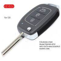 【❁】 islwpi Keyecu Flip Remote Fob 3ปุ่ม433MHz ชิป ID46สำหรับ Hyundai 2014-2016 P /N:95430-C7600