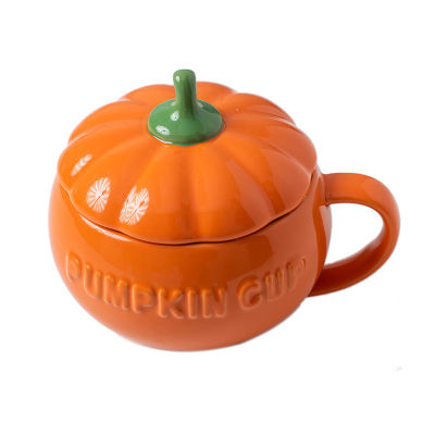 2021300ml500ml Creative Pumpkin Coffee Mugs Ceramic Milk Cup with Lid Breakfast Oatmeal Yogurt Mug Funny Halloween Gift
