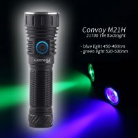 Convoy M21H ไฟฉาย21700 TIR,ชาร์จพอร์ต Type-C,แสงสีฟ้า,ไฟเขียว