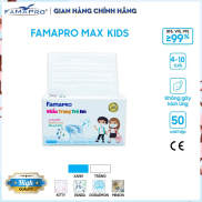Khẩu trang y tế 3 lớp trẻ em Famapro Max Kid kháng khuẩn 50 cái Hộp