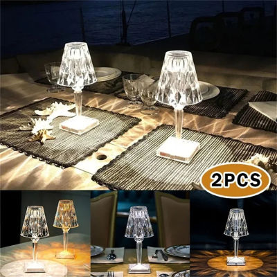 2Pcs1Pcs Diamond Table Lamp Acrylic Decoration Desk Lamps for Bedroom Bedside Crystal Lighting Fixtures Gift LED Night Light