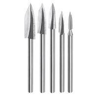 Wood Carving Tools,5 PCS Engraving Drill Bit Wood Crafts Grinding Woodworking Tool with 1/8 inch Universal Fitment