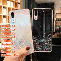 เคสกลิตเตอร์ทองฟอยล์ Lonee สำหรับ Redmi 6 Pro Redmi 6A Redmi 5A Redmi 7A Redmi 6 Redmi 7 Redmi 4X Redmi S2 Redmi Y2กลิตเตอร์ทองฟอยล์อีพ็อกซี่เคสโทรศัพท์โปร่งใสนิ่ม TPU