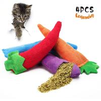 Legendog 4Pcs/Set Cat Toys Creative Carrot Eggplant Pepper Fish Shape Catnip Toy Cat Chew Toy Pet Supplies Cat Favors Toys