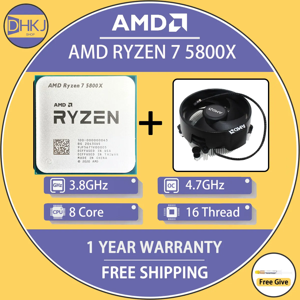 USED AMD Ryzen 7 5800X R7 5800X Processor 3.8GHz 32M Cache Eight-Core  16-Thread 7NM 100-000000063 Socket AM4 Desktop CPU NO FAN | Lazada PH