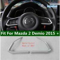 Steering Wheel Decoration Frame Cover Trim 2PCS Fit For Mazda 2 Demio 2015 - 2021 ABS Car Interior Refit Garnish Accessories