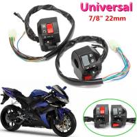 Pair 12V Motorcycle Switch 78 Handlebar Horn Turn Signal Light Head Lamp Electrical Start Switches For YamahaSuzuki