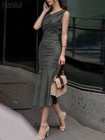 【HOT】❀❁✘ 2023 V-neck Waisted Robes ZANZEA Sleeveless Sundress Sliming Dresses