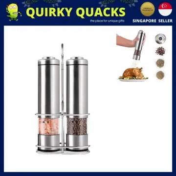 Dropship Electric Salt And Pepper Grinder Set With Charging Base Automatic  Salt Pepper Mill Refillable Adjustable Coarseness Salt Grinder to Sell  Online at a Lower Price