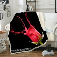 Melting rose 3 print tuned Sherpa fleece blanket bed warm travel sleeve blanket