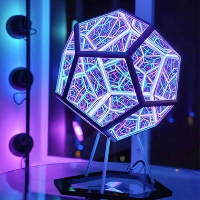 Cool Colorful Remote Control Small Night Light Infinite Dodecahedron Atmosphere Light Colorful Art Light Projection Lamp
