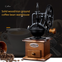 Wood High-quality Manual Coffee Grinder Manual Cast Iron Vintage Handmade Coffee Bean Spices Mini Burr Grinder Kitchen Tools