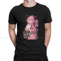 Humor Bocchi T-Shirt For Men Round Collar Pure Cotton T Shirts Bocchi The Rock Japanese Anime Short Sleeve Tees Printed Clothes