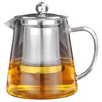 5Sizes Good Clear Borosilicate Glass Teapot With 304 Stainless Steel Infuser Strainer Heat Coffee Tea Pot Tool Kettle Set