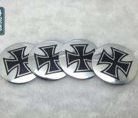 4pcs Aluminum Maltese Cross 1813 Wheel Center Hub Cap Badge Emblems Sticker 56mm