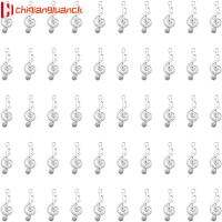 CHIQIANGLUANCK 100 Pcs โลหะสำหรับตกแต่ง จี้รูปโน้ตดนตรี สัญลักษณ์เพลง สง่างามเรียบหรู ลูกปัดเม็ดกลม สร้อยคอสำหรับผู้หญิง