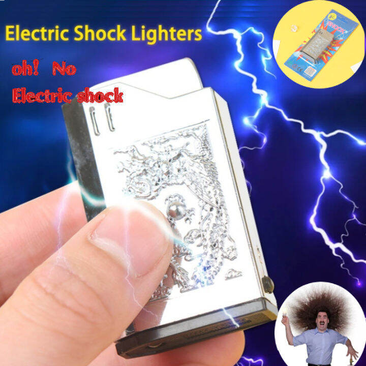 2023 New Practical Jokes Prank Teaser Electric Shock Lighters with Led