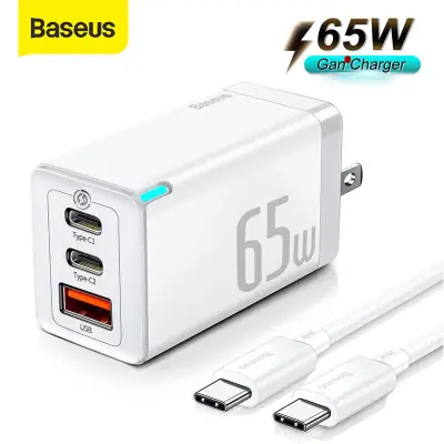 Baseus หัวชาร์จเร็ว 65W Gan5 Pro USB Type C Fast Quick Charge Adapter หัวชาร์จไอโฟน อุปกรณ์ชาร์จมือถือ Samsung iPhone