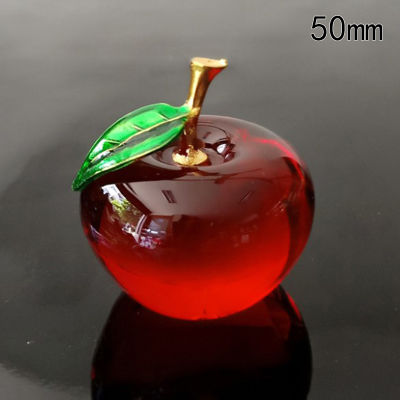 50/60mm Glaze K9 Crystal Apple Crafts Glass Paperweight Home Desktop Decor