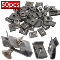 50Pcs U-Type รถสกรูรัด Universal รถจักรยานยนต์รถบรรทุก Anti-Rust เล็บสีเขียว-Plated Self-Tapping สกรูคลิป