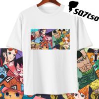 SQ7tso ONE PIECE เสื้อยืดลายลูฟี่เสื้อยืด Unisex ขนาดเอเชีย หลากหลายสี Z{1