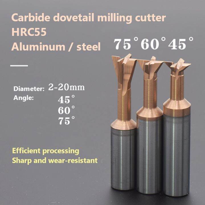 Carbide Dovetail Milling Cutter 45 60 75 Degree CNC Tool 3 4 5 6 7 8 9 ...