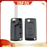 XINFAN เคสกรอบ Fob 2กุญแจรีโมทปุ่มสำหรับ Peugeot 2008 3008 5008 Hu83 Ce0523