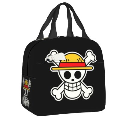 ■ Custom One Pieces Skull Logo Lunch Bag Women Cooler Warm Insulated Lunch Box for Kids School Children