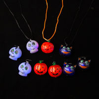 Cool Leite Pumpkin Pendant ขายร้อนฮาโลวีนฟักทองเรืองแสงเครื่องประดับแมวหัวผีสร้อยคอเรืองแสง