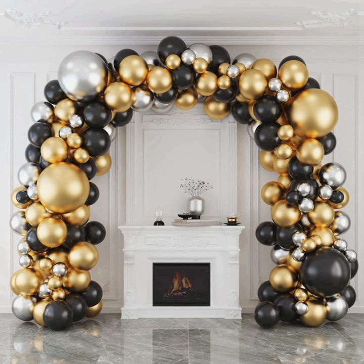 บอลลูนทองสีดำ-garland-arch-ชุด-confetti-บอลลูน-happy-30-40-50-ปีวันเกิดครบรอบ-30-ปี-iewo9238