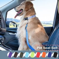 Adjustable Pet Seat Belt For Car Dog Accessories Cat Leash Traction Rope Travel Lead Clip Safety Buckle Solid Color Harness