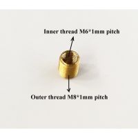 10Pcs/lot Copper/Brass Inner M6 To Outer M8 Pitch1.0 Threaded Hollow Tube Coupler Adapter Screw Lighting Accessories