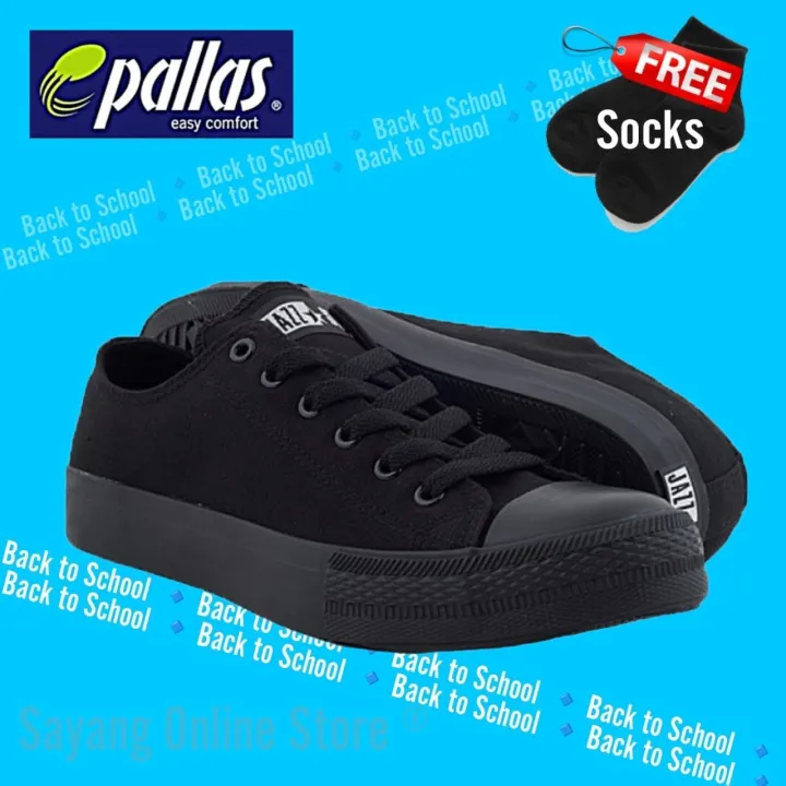 Pallas JAZZ STAR Low Cut Black School Shoe Canvas Shoe Sneakers Kasut