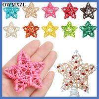 OWMXZL 10PCS สีสัน ต้นคริสต์มาส งานแต่งงาน เครื่องประดับเทศกาล รูปดาวห้าแฉก ของขวัญคริสต์มาส เซปักตะกร้อ ArtifIcial Rattan Star