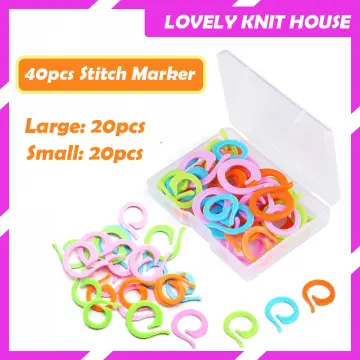 Knitting Crochet Markers with Plastic Box 20 Pcs Small + 20 Pcs