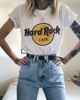 Hahayulejbh Hard Rock Cafe Letter Print Women39S Cute Aesthetic Short Sleeves Printed Tee Kawaii