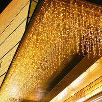 40M Christmas Garland LED Icicle Curtain String ไฟ Droop 0.6M ไฟ Fairy Garden Street ตกแต่งกลางแจ้งคงที่220V