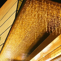 40m Christmas Garland LED Icicle Curtain String Lights Droop 0.6m Fairy Lights Garden Street Outdoor Decorative Steady on 220V