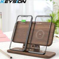 KEYSION 5 Coils Dual QI Fast Wireless Charger Stand/Pad Convertible Charging For Iphone 11 XS Max XR Samsung Note 10 S20 Airpods