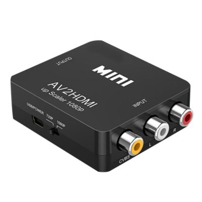 RCA to AV to Converter 1080P Mini RCA CVBS Video Audio Converter Adapter PAL/NTSC for TV/PC/ PS3/ STB/Xbox VHS