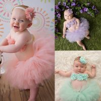 Infant Suit Headband Set Clothing Baby Girl Summer Dress Cute Princess Newborn Outfit Costume Photography Props Accessories Sets  Packs