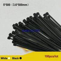 250pcs/lot 5*500 3.6*500mm Nylon Wrap Fastening Cable Tie Black White Organiser Wire Zip Tie