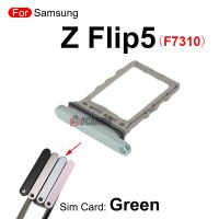 ถาดซิมกระเป๋าเก็บบัตรสีดำ/ขาว/เขียว/ม่วง1ชิ้นสำหรับ Samsung Galaxy Z Flip5 F7310