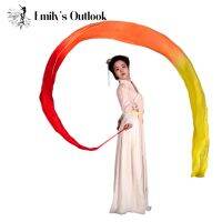 【YD】 400X45cm Weight Streamer Real Silk Dancer Wand Size Performance Show Props