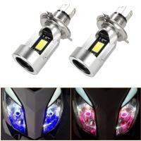 [ANYA Auto Parts] 2PCS LED H4ไฟหน้ารถหลอดไฟ Hi/lo Beam Automobles ไฟหน้าอัตโนมัติ6000K สีขาวอุปกรณ์เสริม12/24V สีฟ้า/สีแดง Angel Eye