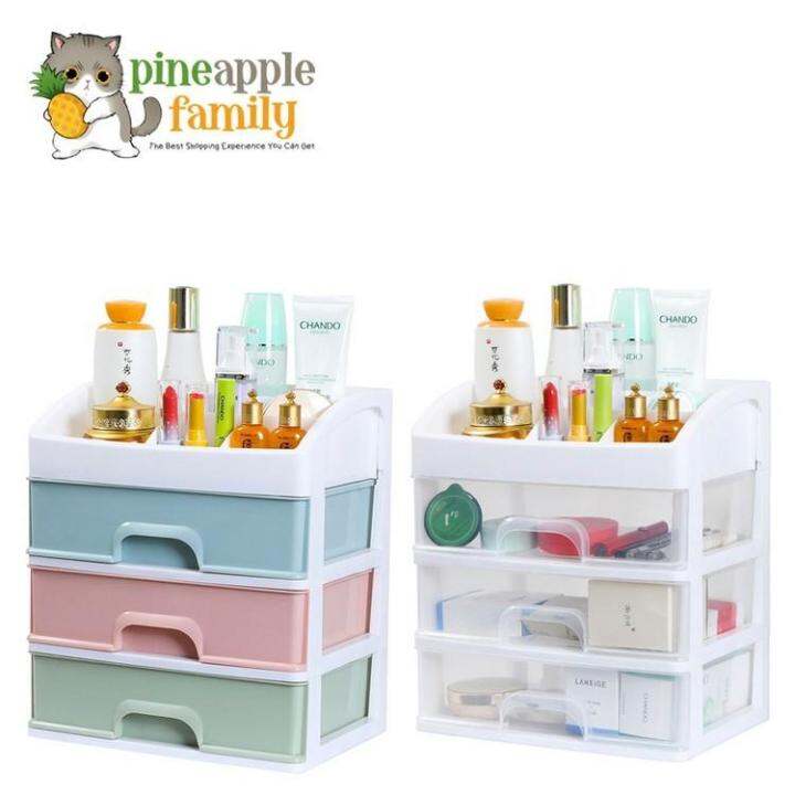 Small storage box 4 tier desk organizer make up stationary box