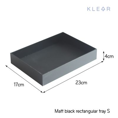 KlearObject Matt black rectangular Tray (S) ถาดอะคริลิคสีดำ ถาดสีดำ ถาดใส่ของ ถาดใส่อุปกรณ์ ถาดเอนกประสงค์ ถาดอะคริลิค ถาด อะคริลิค ดำด้าน ใส่ของ