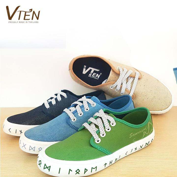 รองเท้าผ้าใบ-vten-รุ่น-สามร้อยยอด-sneaker-signature-green